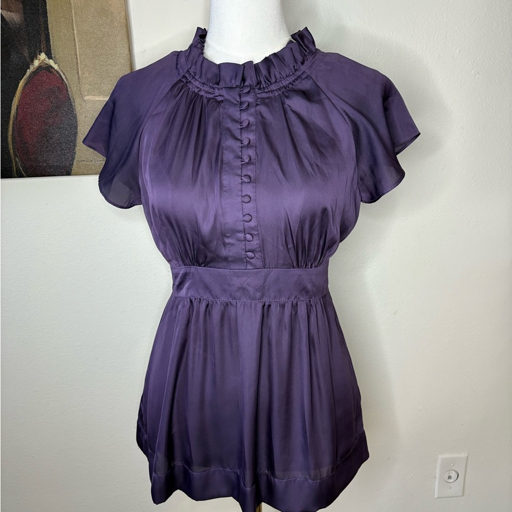 Violet & Claire Purple Satin Blouse